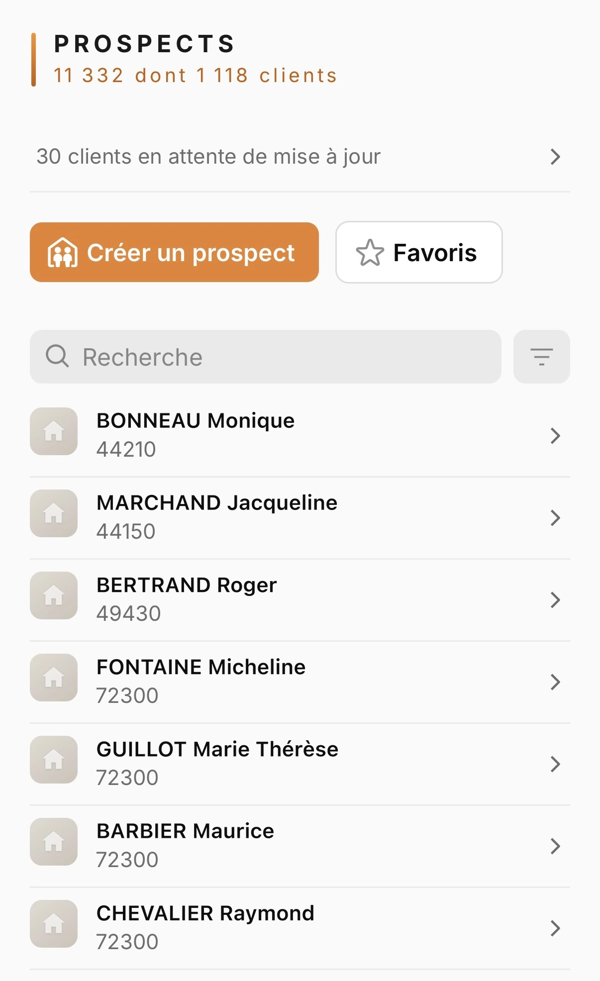 Porteo — base prospects et clients